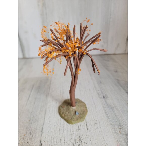 Fall bare branch orange leaf tree Village accessory xmas - Picture 3 of 5